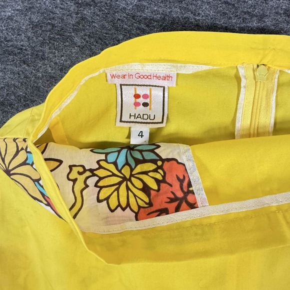HADU Yellow Floral 70s style skirt size 4 - Picture 4 of 8
